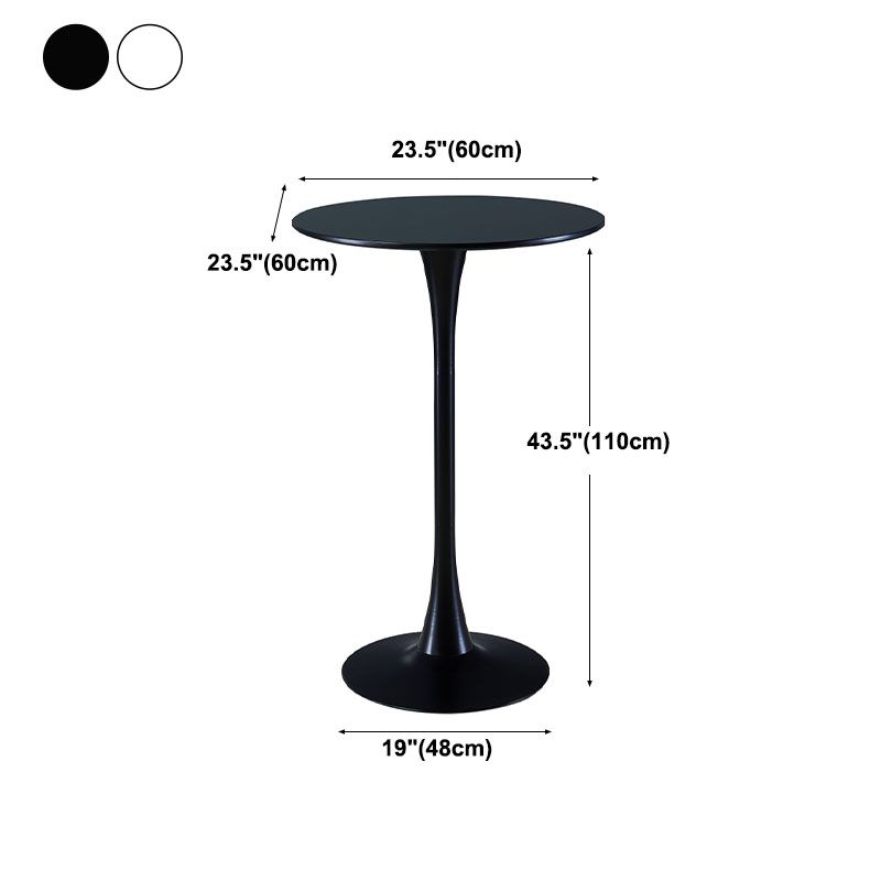 Industrial Iron Bar Table Round Top Indoor 41.3"H Bistro Table with Pedestal
