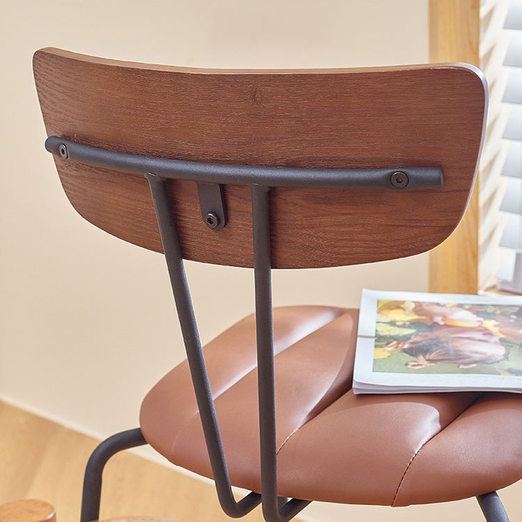 Industrial Metal Dining Side Chair Home Wishbone Armless Cushioned Side Chair