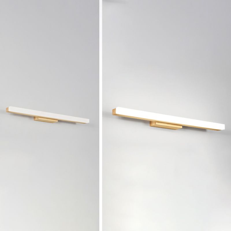 1 luz de pared lineal de luz iluminación de pared de madera de estilo moderno para baño de ducha