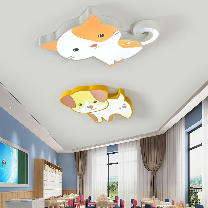Metal Unique Shade Flush Ceiling Light Kid Style 1 Light Flush Mount Halterung