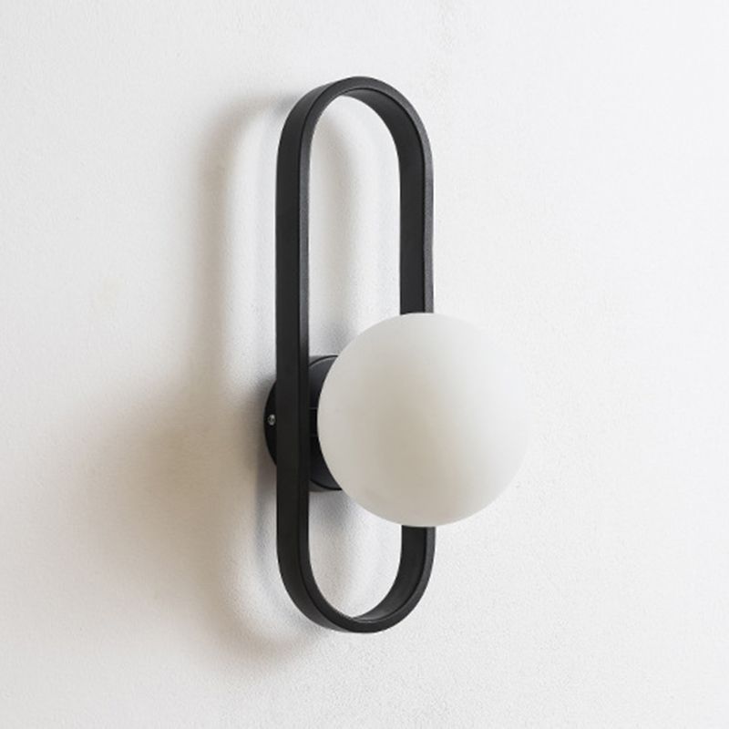 Contemporary Wall Lamp Globe Glass Sconce Lighting for Bedroom