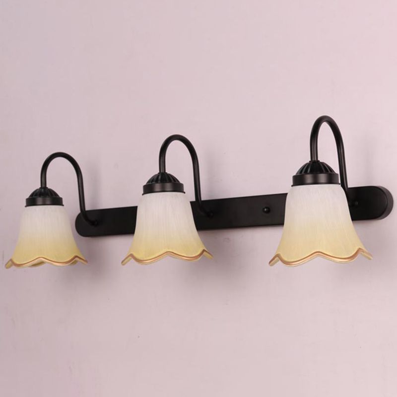 Lámparas de tocador minimalista con sombra de vidrio para sala de lavado de baño