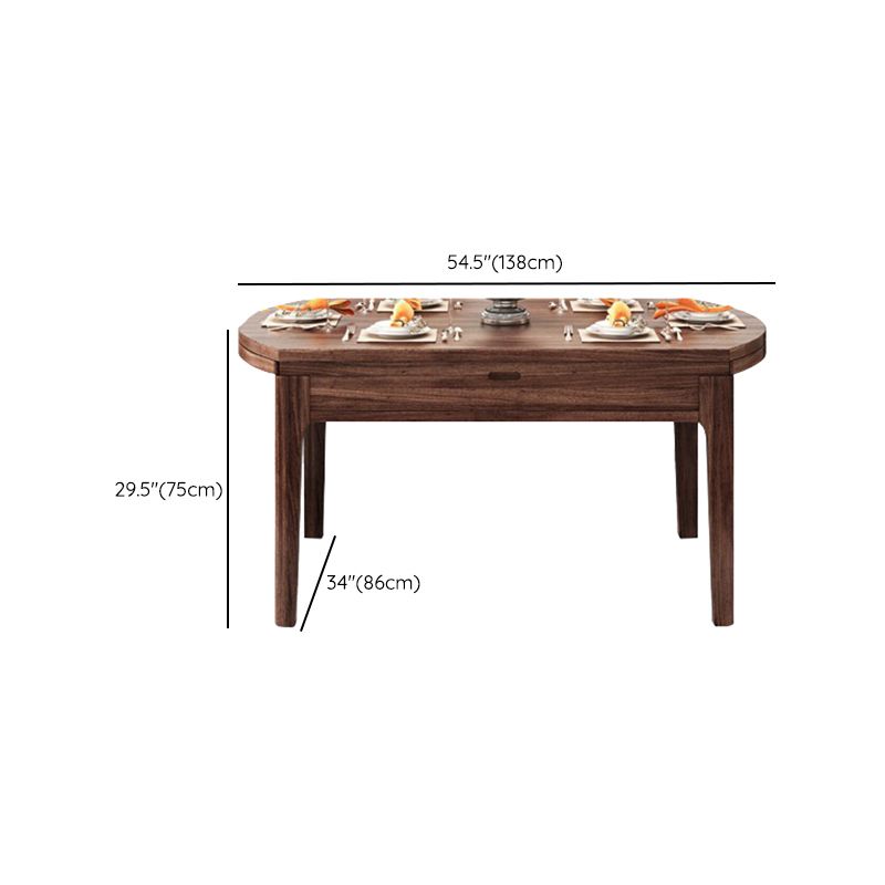 Solid Wood Furniture 1/7 Pcs Standard Height Dining Set with Self Storing Leaves