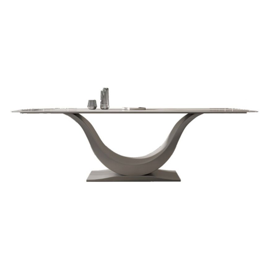 Modern Style Pedestal Dining Table Sintered Stone Rectangle Table for Home