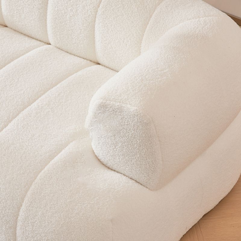 Recessed Arm Wool Sofa Scandinavian 23.6" High Sofa with Pillows