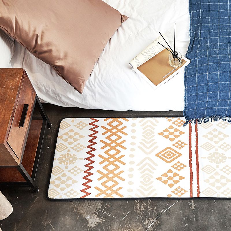 Moroccan Bedroom Rug Multi Colored Tribal Print Area Carpet Polypropylene Non-Slip Washable Easy Care Rug