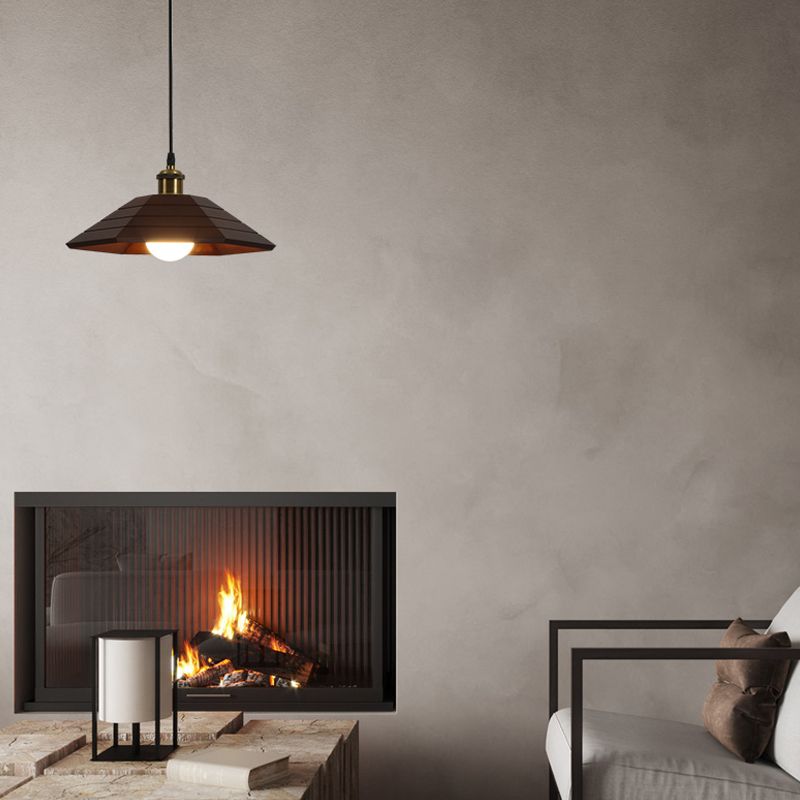 Forme de couverture de pot de bois Lumières suspendues modernes 1-Light Hanging Mount Fixture