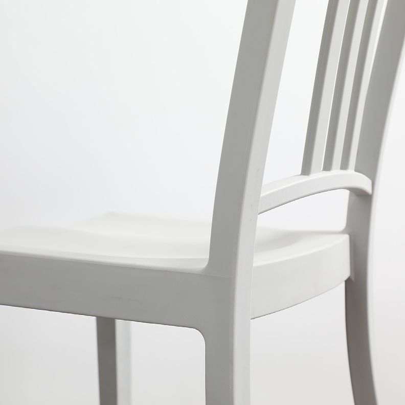 Contemporary Dining Plastic Side Armless Chair Open Back Dining Chair for Indoor