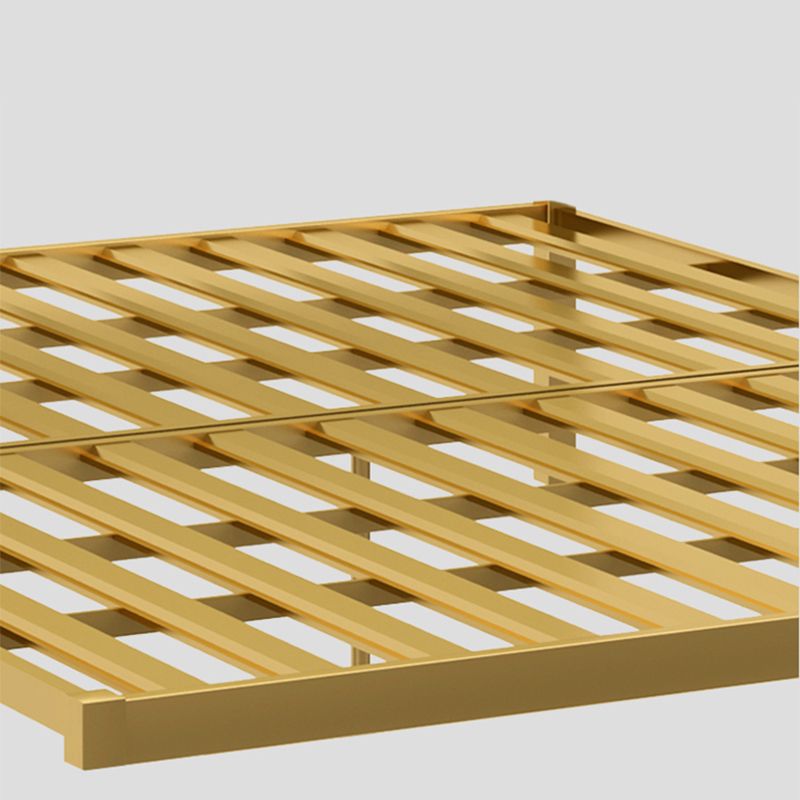 Leather Bed,Queen Metal Frame Panel Bed with Scooped Headboard