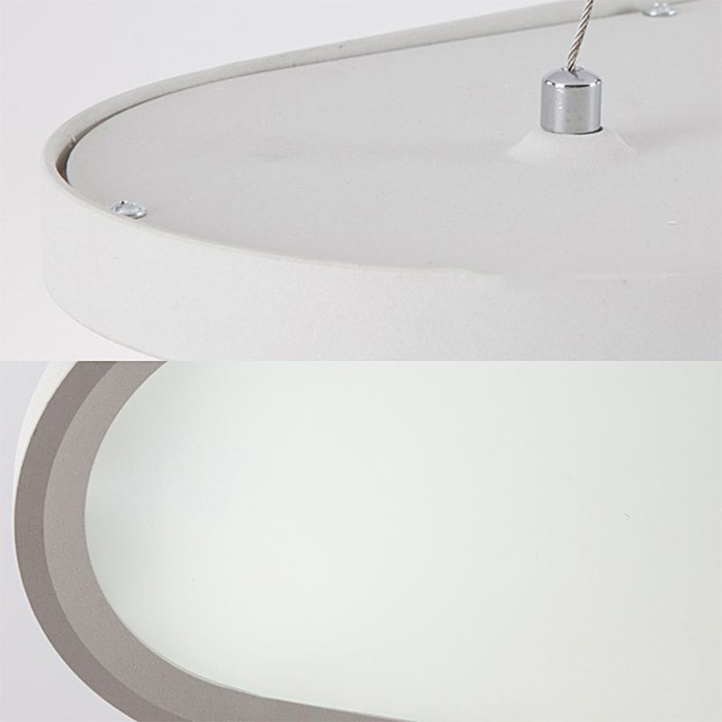 White Triangle Suspension Lamp Contemporary Led Metal Hanging Pendant Light in White/Warm/Natural Light/Remote Control Stepless Dimming