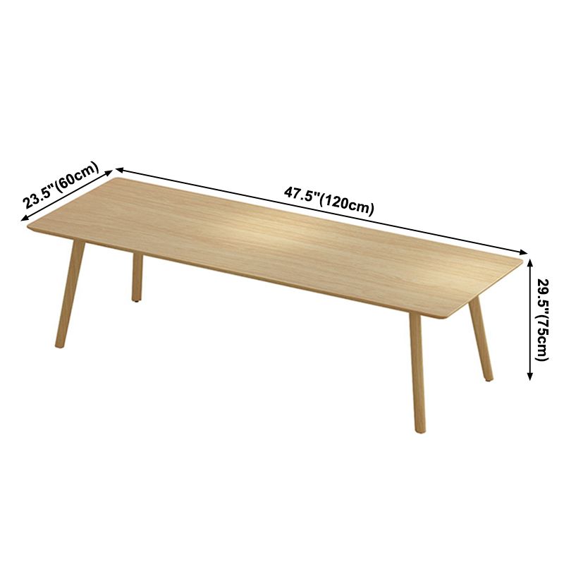 Mesa de comedor rectangular contemporánea de madera maciza mesa de madera con 4 patas