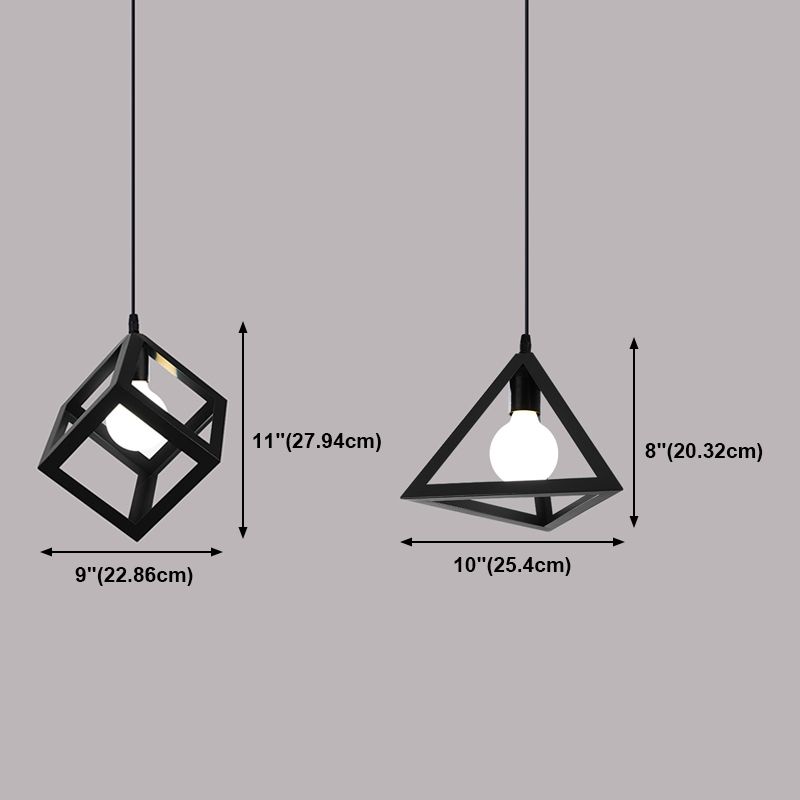 Simple Iron Ceiling Light Industrial Style Geometry Colorful Pendant Lamp for Houseroom