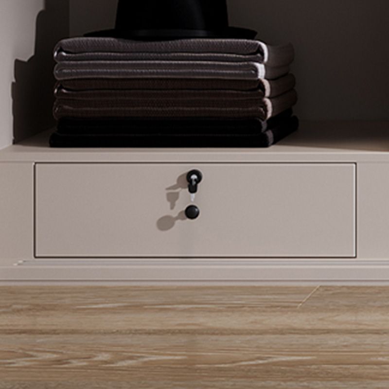 Modern Sliding Door Storage Cabinet Wooden Wardrobe Cabinet with Garment Rod