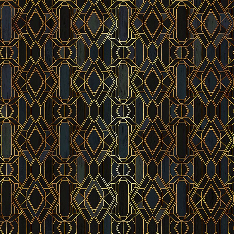 Stain-Resistant Murals Modern Non-Woven Wall Decor with Geometric Pattern for Dining Room