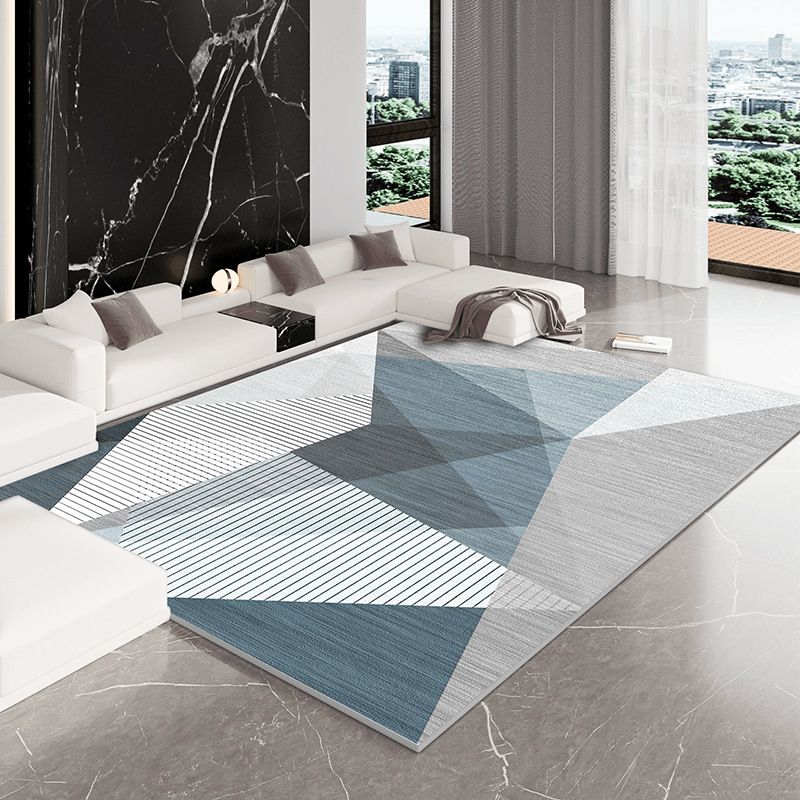 Gold Modern Rug Polyester Abstract Pattern Rug Non-Slip Backing Rug for Home Decor