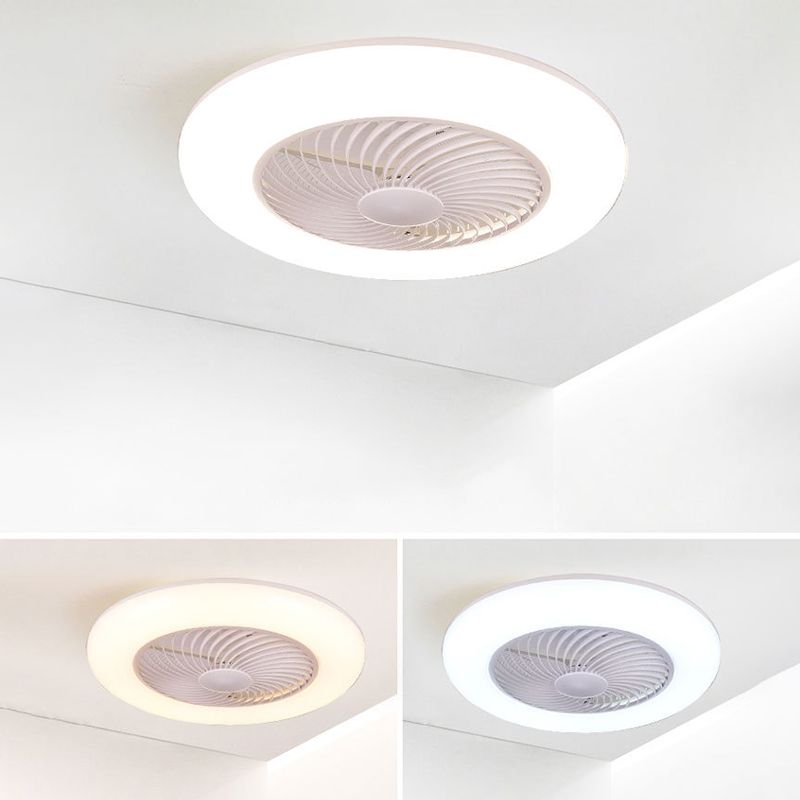 Runde Lüfterleuchte Deckenleuchte Makkaron Acryl -Esszimmer LED Semi Flush Light