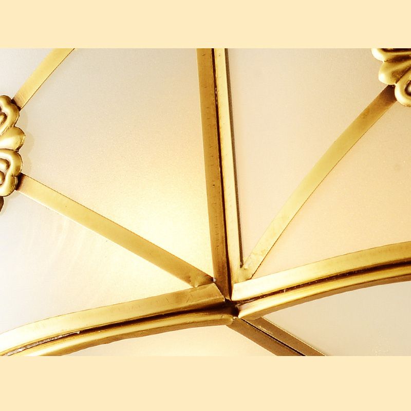Glass Gold Ceiling Mounted Fixture Shaded Traditional Close to Ceiling Chandelier