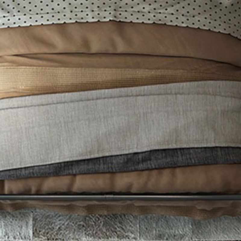 Contemporary Metal Platform Bed Standard Bed with Upholstered Headboard