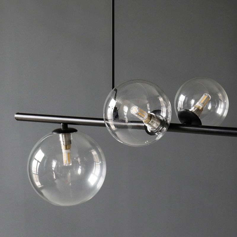 Estilo moderno de forma esférica luces de isla vidrio 9 Ideas de iluminación de la isla de la luz en negro