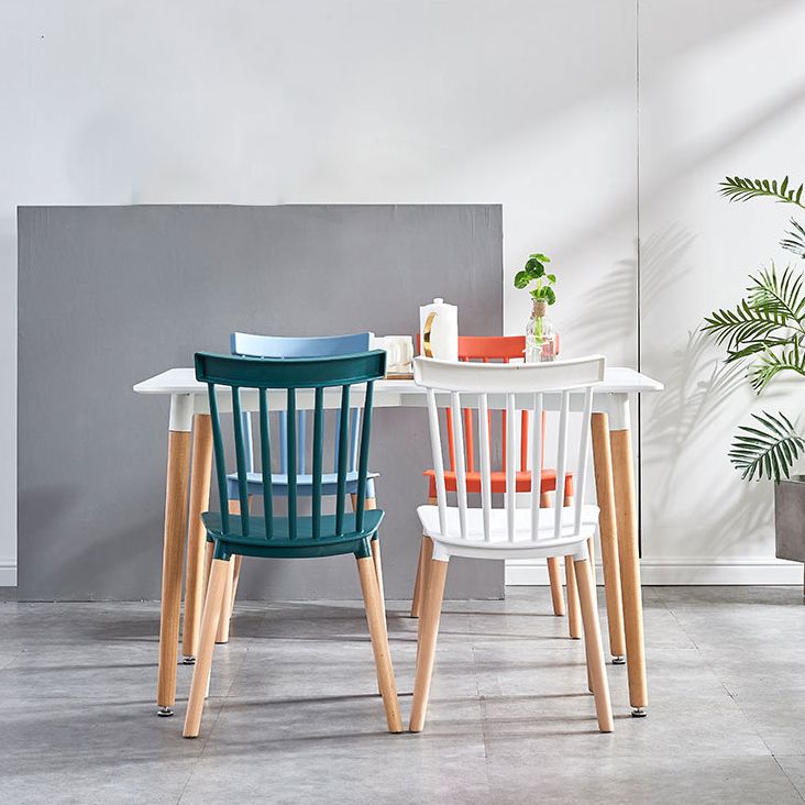 Glam Style Wooden Side Chair Matte Finish Windsor Back Dining Chair for Coffee Shop