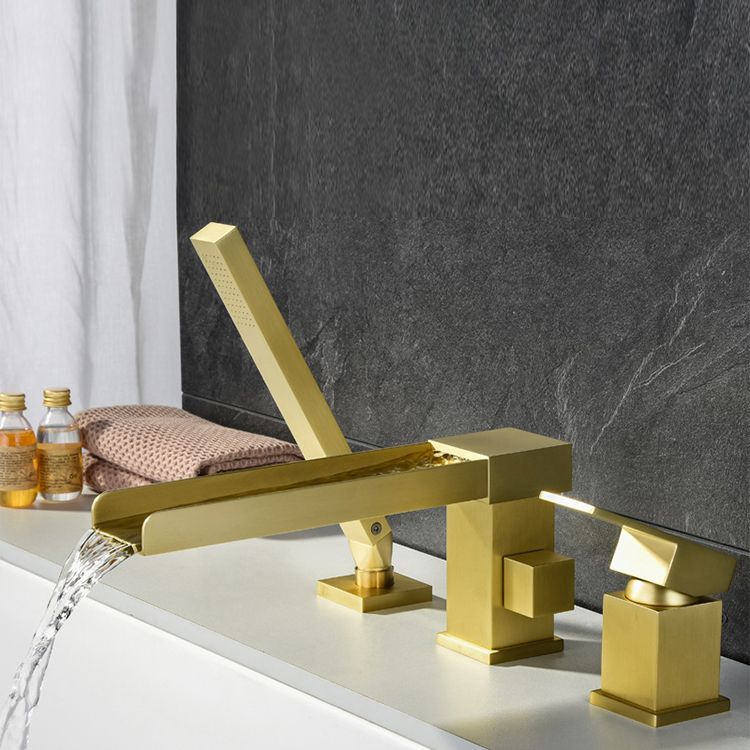 Modern Full Copper Deck Mounted Bath Faucet Trim Fixed Split Faucet Set