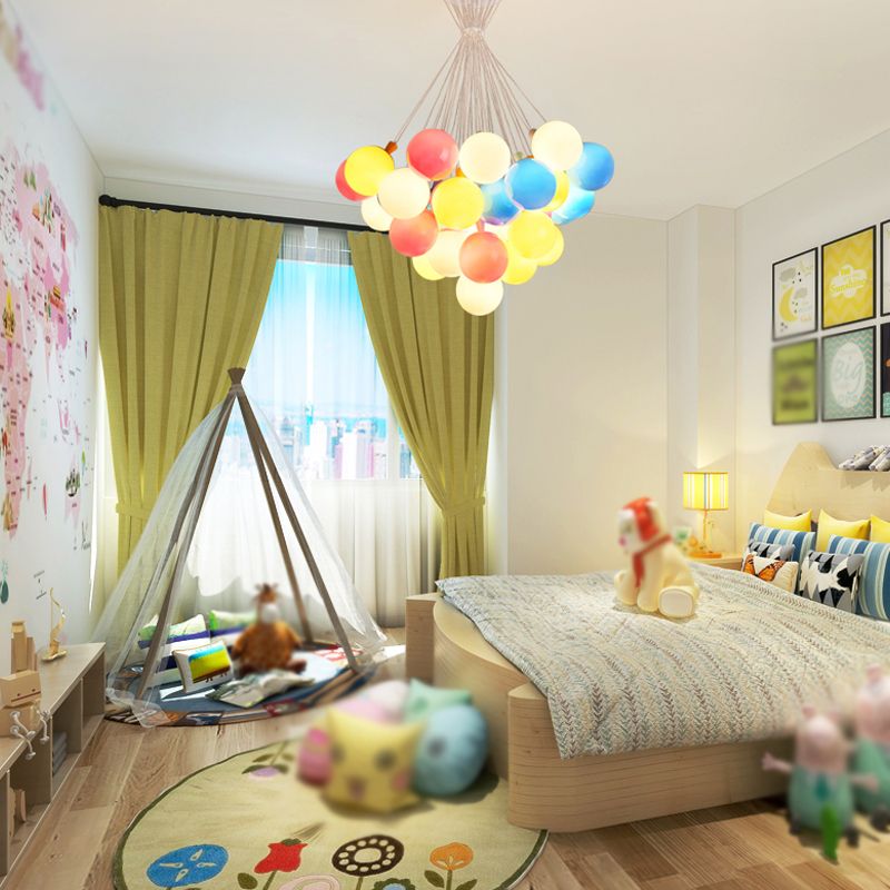 Balloon Colored Chandelier Light Simplicity Acrylic Pendant Light for Child Room