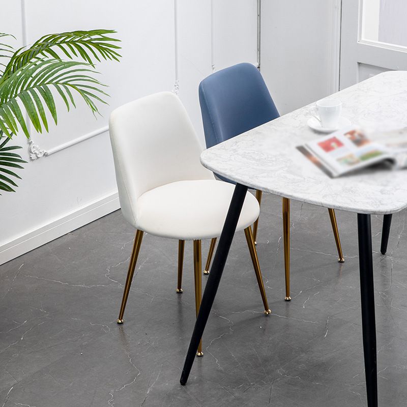 Scandinavian Glam Style Metal Solid Back Side Chair Colorful Chair Sets