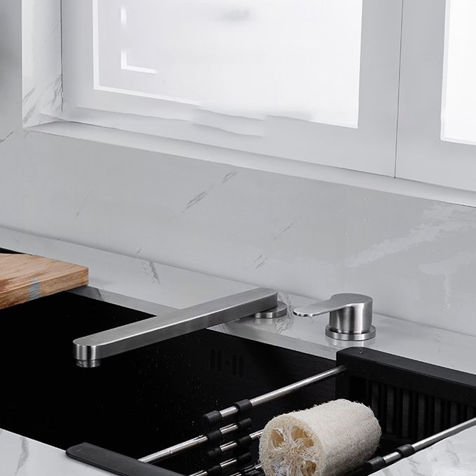 Modern Stainless Steel Kitchen Faucet with Single Handle Lead Free Faucet