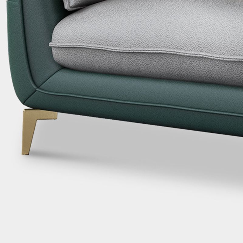 Sofa en faux cuir scandinave et section de rangement en L avec rangement