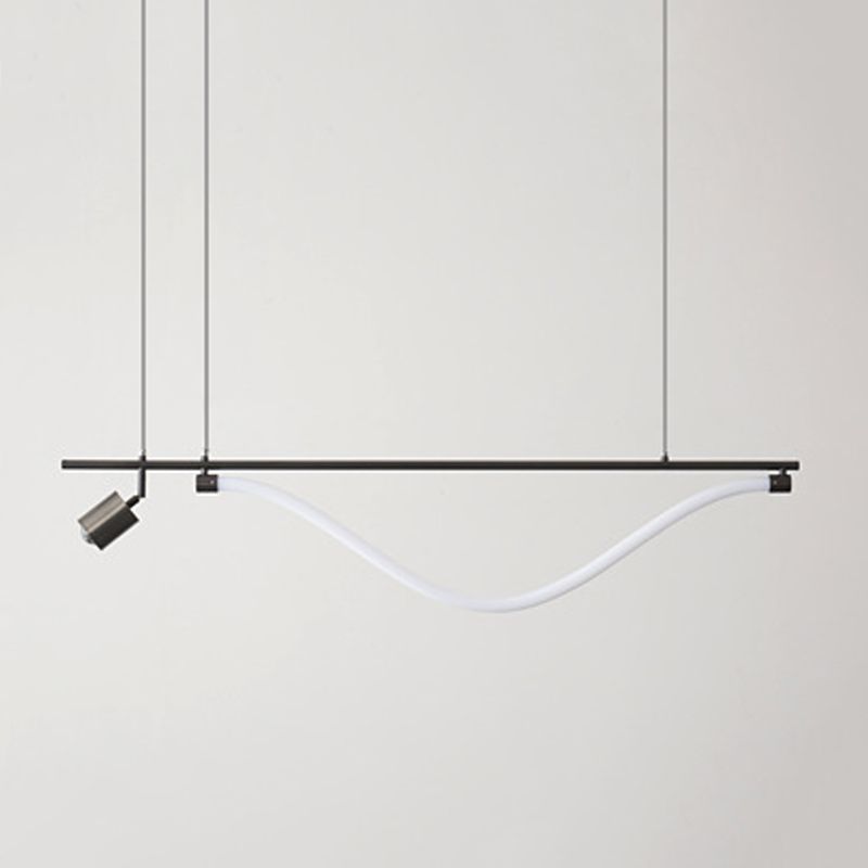 Modern 2-Light Black Kitchen Island Lighting LED Island Pendant Lighting