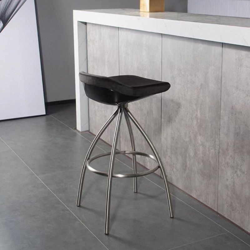 Contemporary Style Faux Leather Barstool Low Back Counter Bar Stool for Home