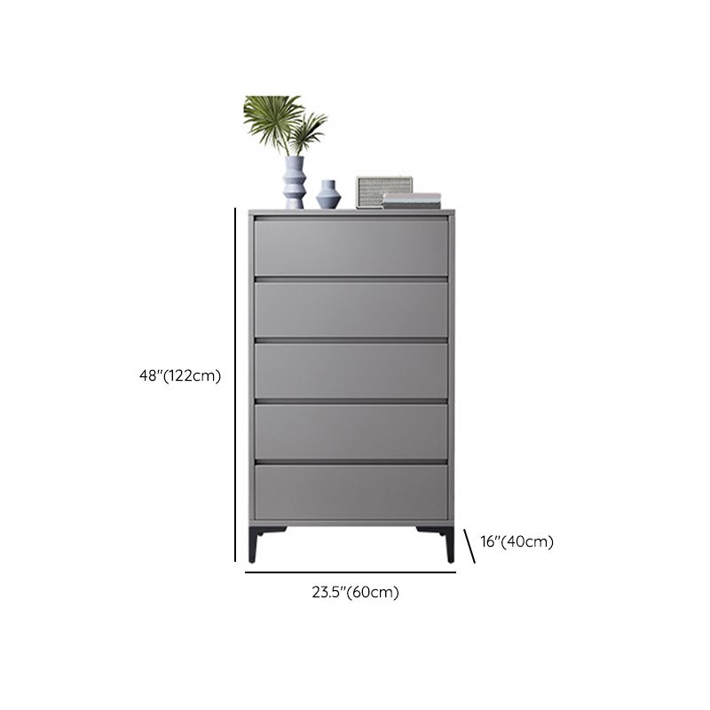 Contemporary Engineered Wood Storage Chest Bedroom Chest in Gray with Drawers