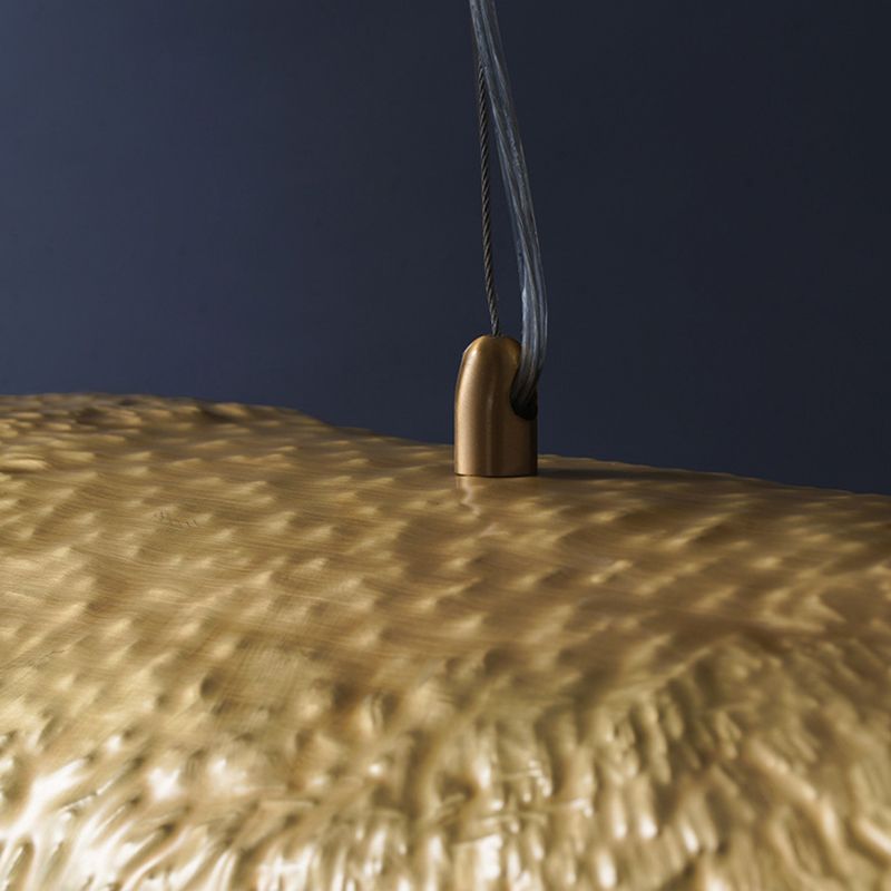 Gold 1 helles lotusblattförmiger Deckenheizanhänger aus der Mitte des Jahrhunderts Metallhanglampe für das Restaurant