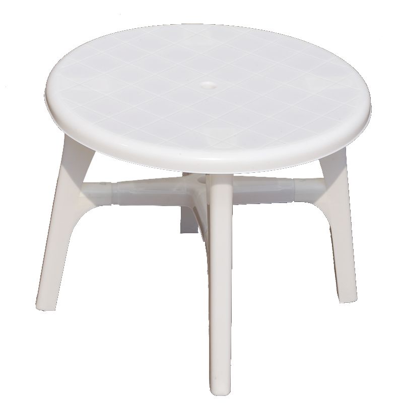 Contemporary Patio Table Plastic Round/Rectangle in White/Pink/Green/Blue with Umbrella Hole