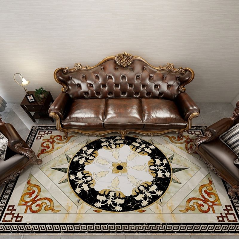 Tapis d'intérieur moderne de couleur unie, imprimé marbré en Polyester, facile d'entretien, pour la décoration de la maison