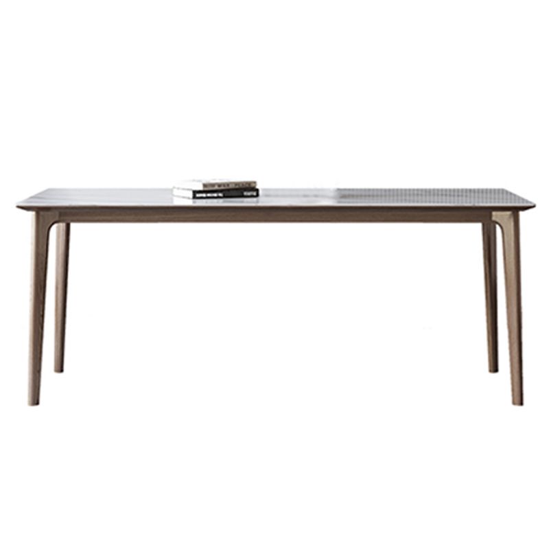 Rectangle Table Medieval Modern Sintered Stone Dining Table with Wooden Base