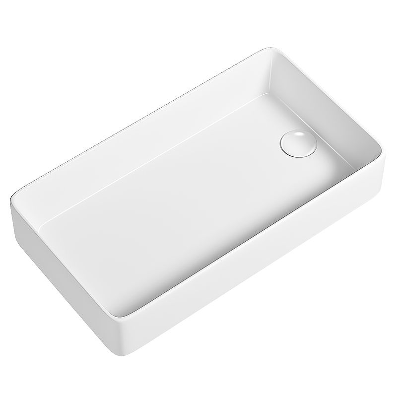 Traditional Vessel Bathroom Sink Porcelain with Pop-Up Drain Basin Sink