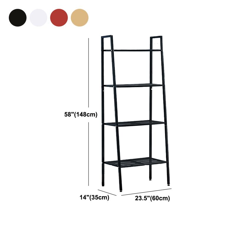 Ladder Bookshelf Metal Contemporary Open Bookcase for Home Office