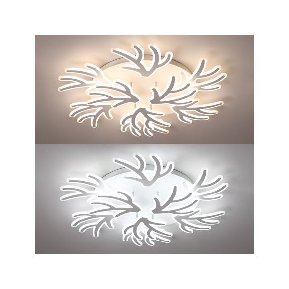 Coral Flush Ceiling Light Contemporary Acrylic 3/5/9 Lights Bedroom LED Flushmount Lighting in Warm/White/Natural Light