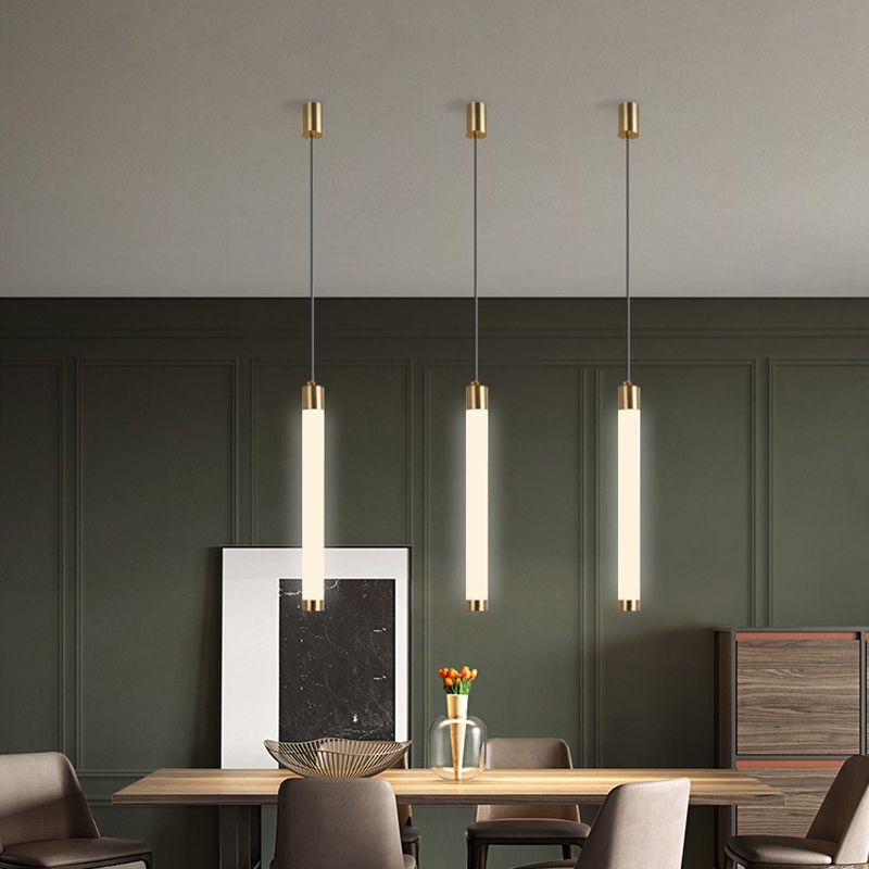 Lampada a sospensione di luce calda/bianca Simplicità Illuminazione a sospensione in oro bianco per camera da letto