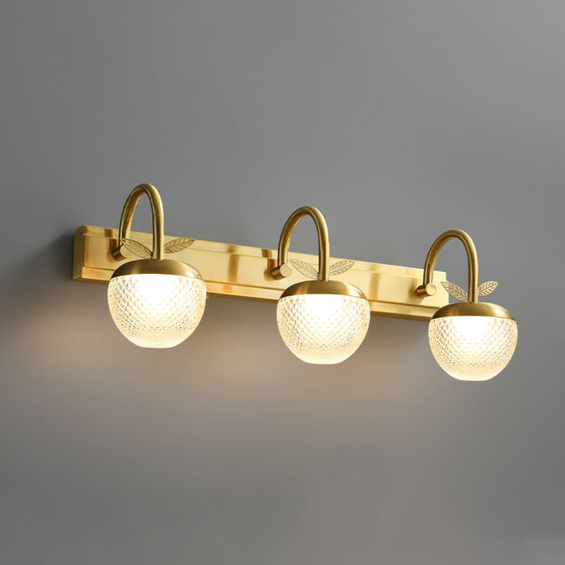 1/2/3-Light Golden Contemporary Bathroom Vanity Light LED Bath Bar