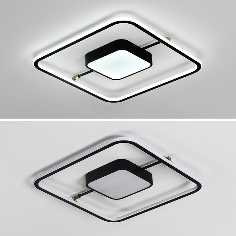 Nordic Square Aluminum Flush Mount Light Bedroom LED Ceiling Flush Mount Light Fixture