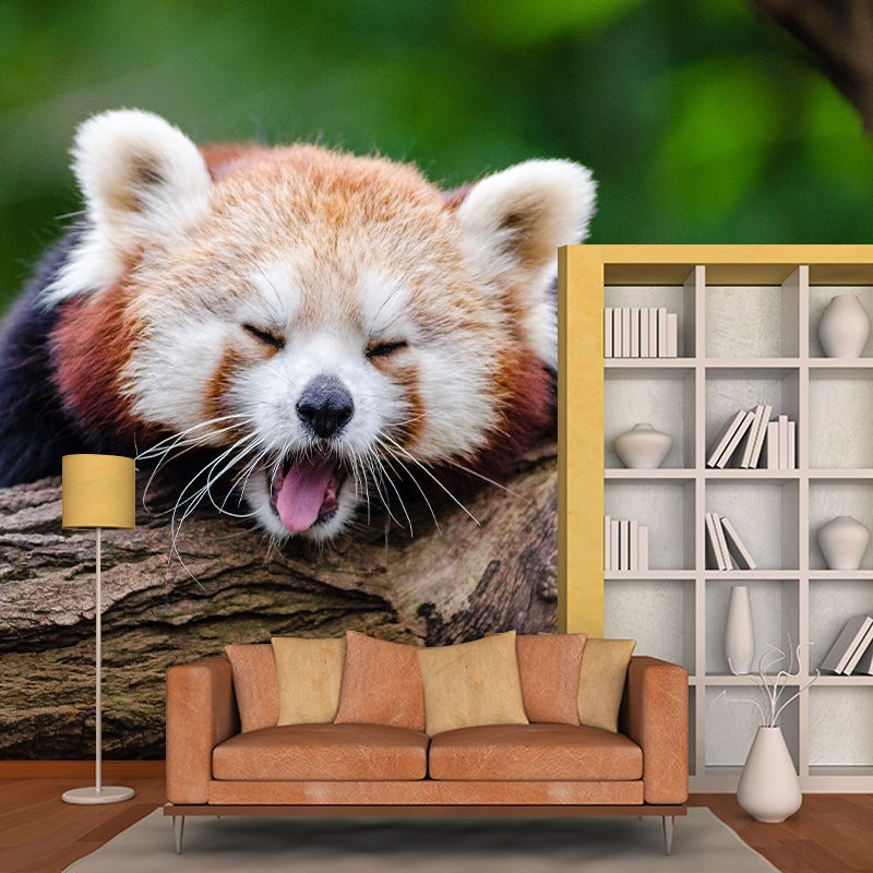 Customized Contemporary Red Panda Mural Mildew Resistant for Sitting Room Bedroom