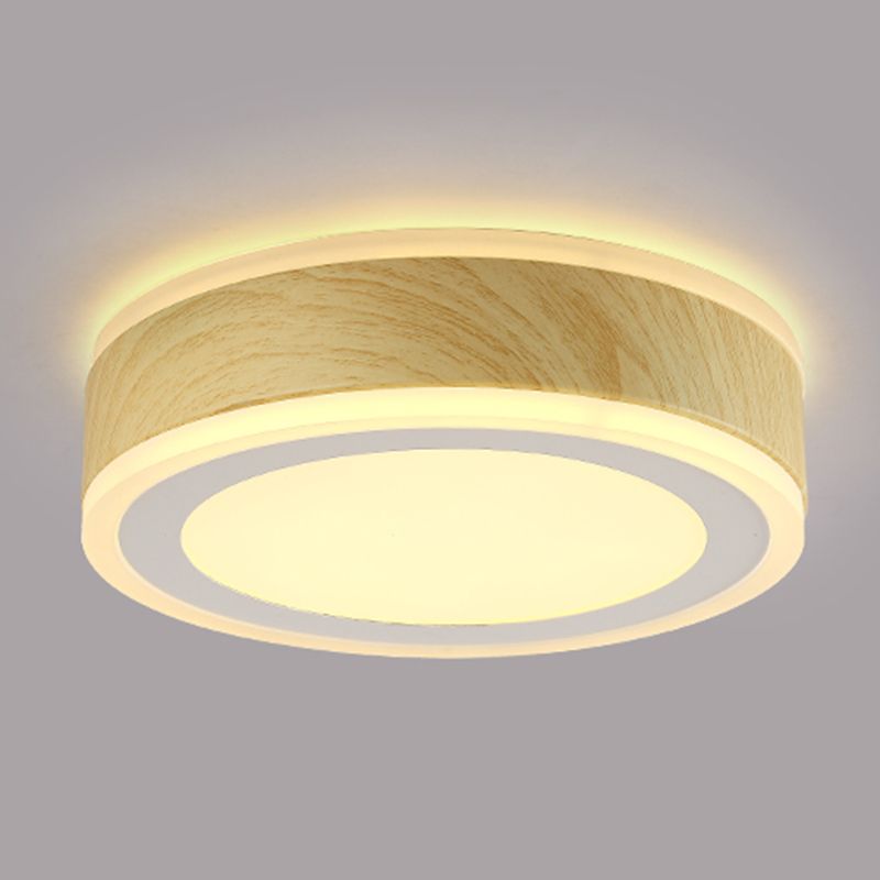 Modern Metal Flush Mount Circle Shape Ceiling Light with Acrylic Shade for Passage