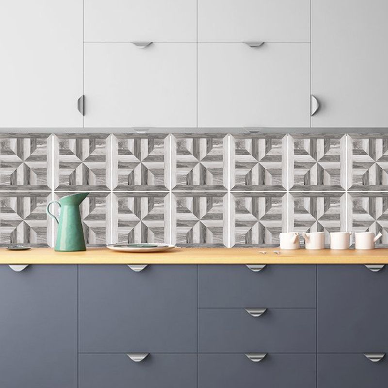 Modernist Floral Wallpaper Panels 10 Pcs Grey Wood Look Wall Art, Pick Up Sticks