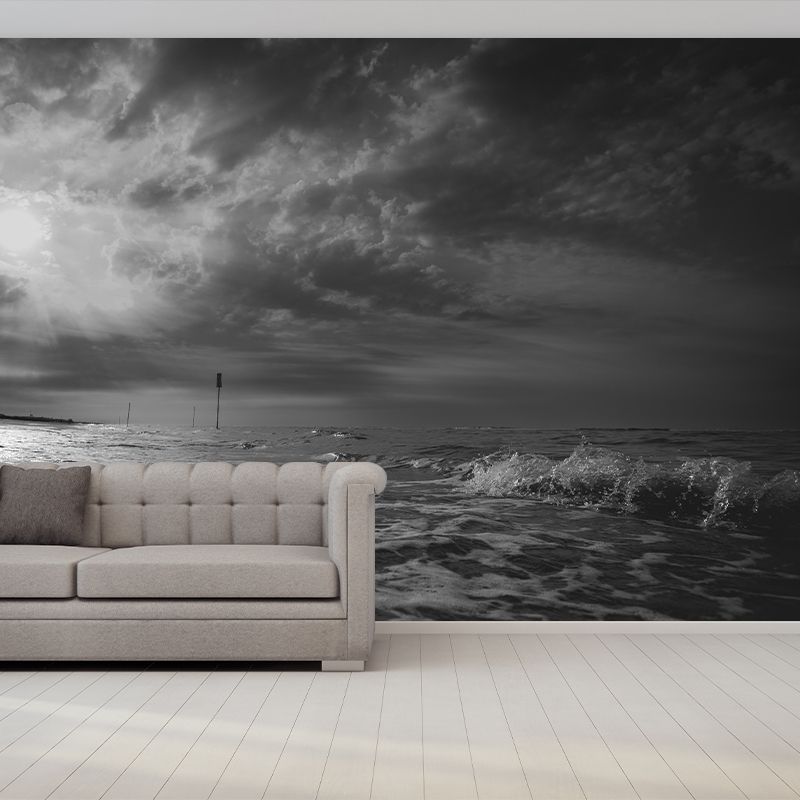 Seascape Wall Mural Moisture Resistant Wallpaper Wall Decor for House Interior