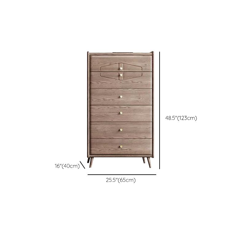 Mid Century Modern Brown Accent Chest 25.4" W Wood Chest with Drawers