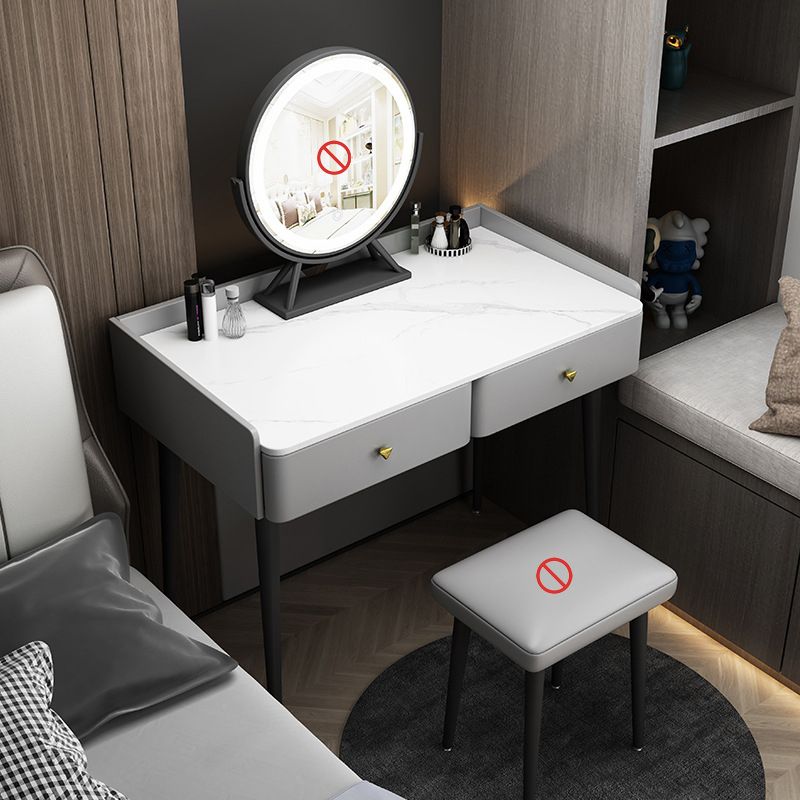 17.72" Wide Dressing Table Contemporary Stone Top Dressing Table with Drawer