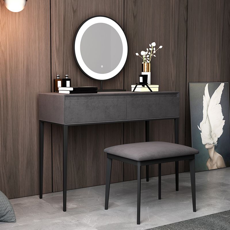 Contemporary Solid Wood Vanity Makeup Table Set 2-Drawer Vanity Dressing Table