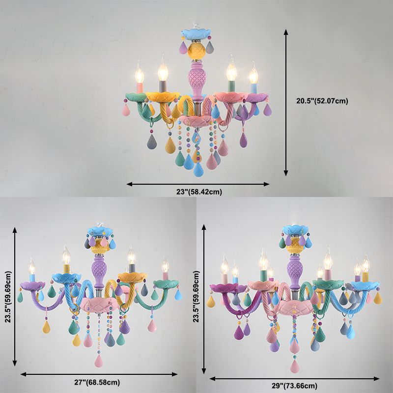 Moderne macaron kaarsenkroonluchter hanger licht metaalhangende hanglampen voor restaurant